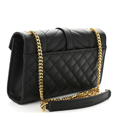 Saint Laurent Grain De Poudre Textured Mixed Matelasse Triquilt Small Monogram Satchel Black 3 of 10