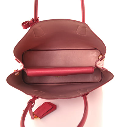Prada Saffiano Cuir Medium Double Bag Tamaris Pesca 5 of 14