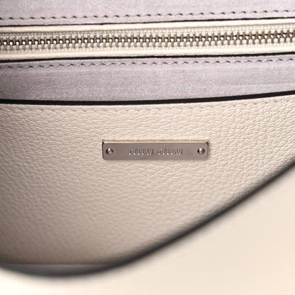 Miu Miu Goatskin Madras Soft Calf Crystal Embellished Shoulder Bag Bianco 6 of 11