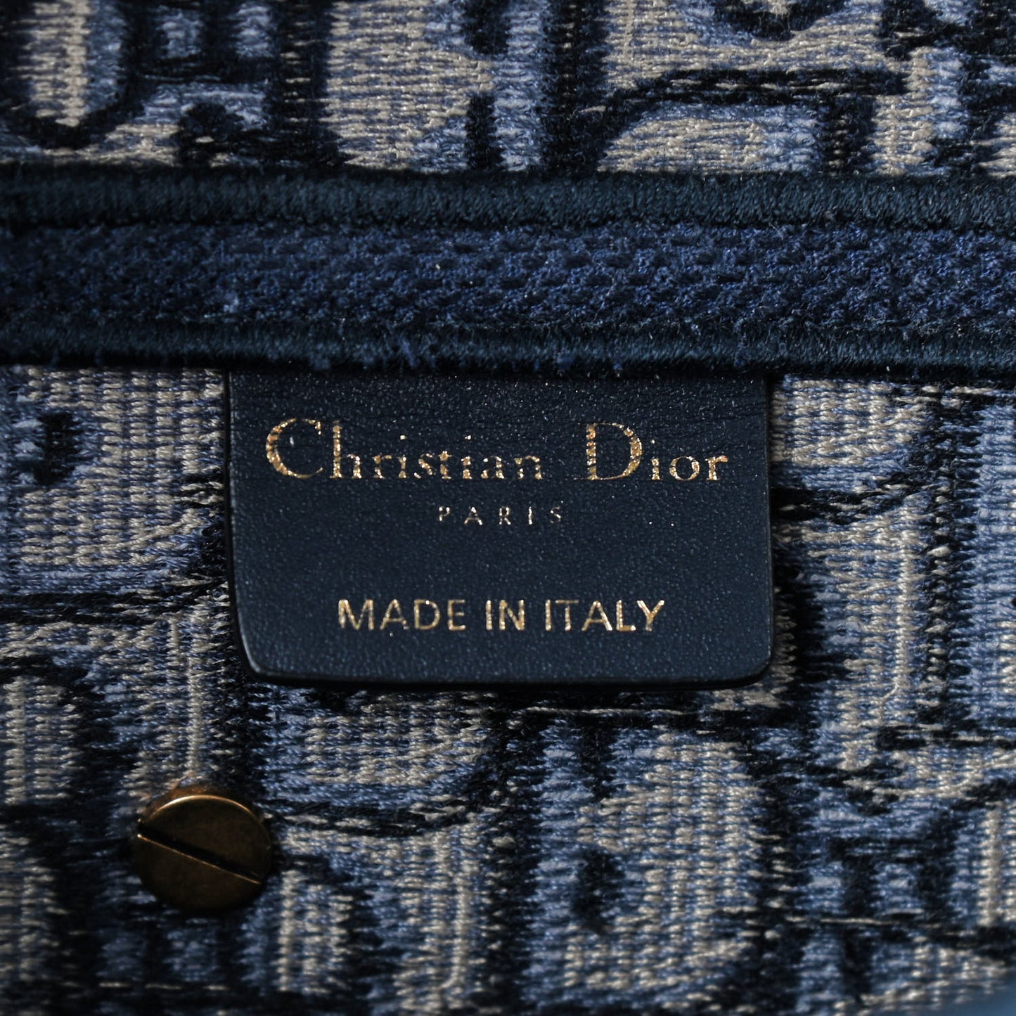 Oblique Embroidered Saddle Bag Blue