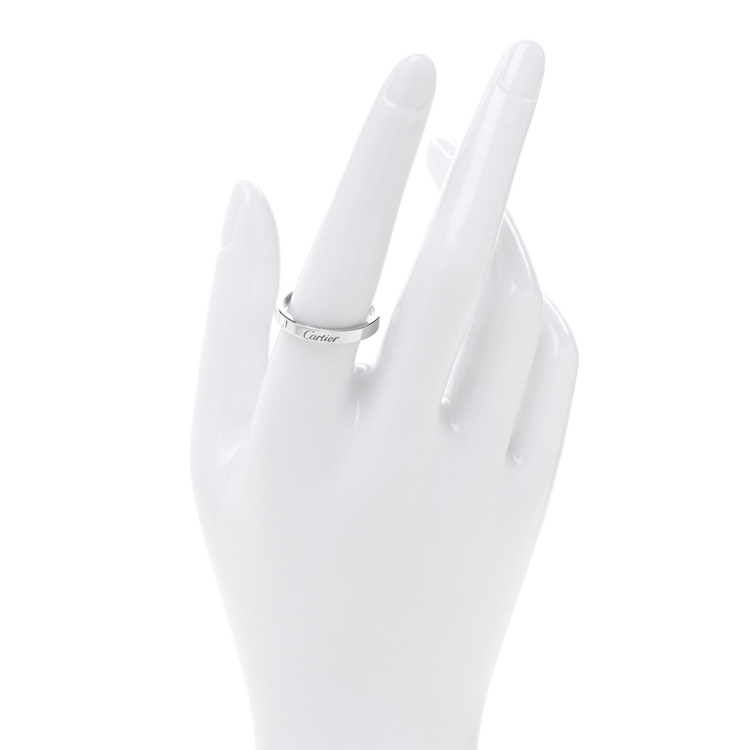 Cartier Platinum 3mm C De Cartier Wedding Band Ring 58 8.5 2 of 6