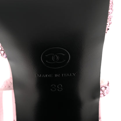 Chanel Strass Cap Toe CC Slingback Pumps 39 Pink Black 7 of 10