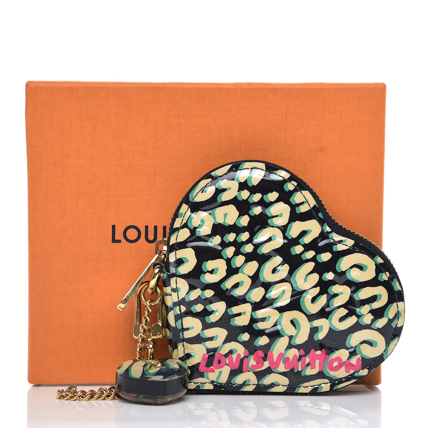 Louis Vuitton Vernis Leopard Coeur Heart Coin Purse Blue Infini 7 of 7