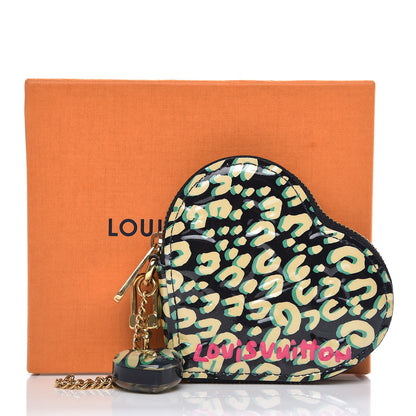 Louis Vuitton Vernis Leopard Coeur Heart Coin Purse Blue Infini 7 of 7