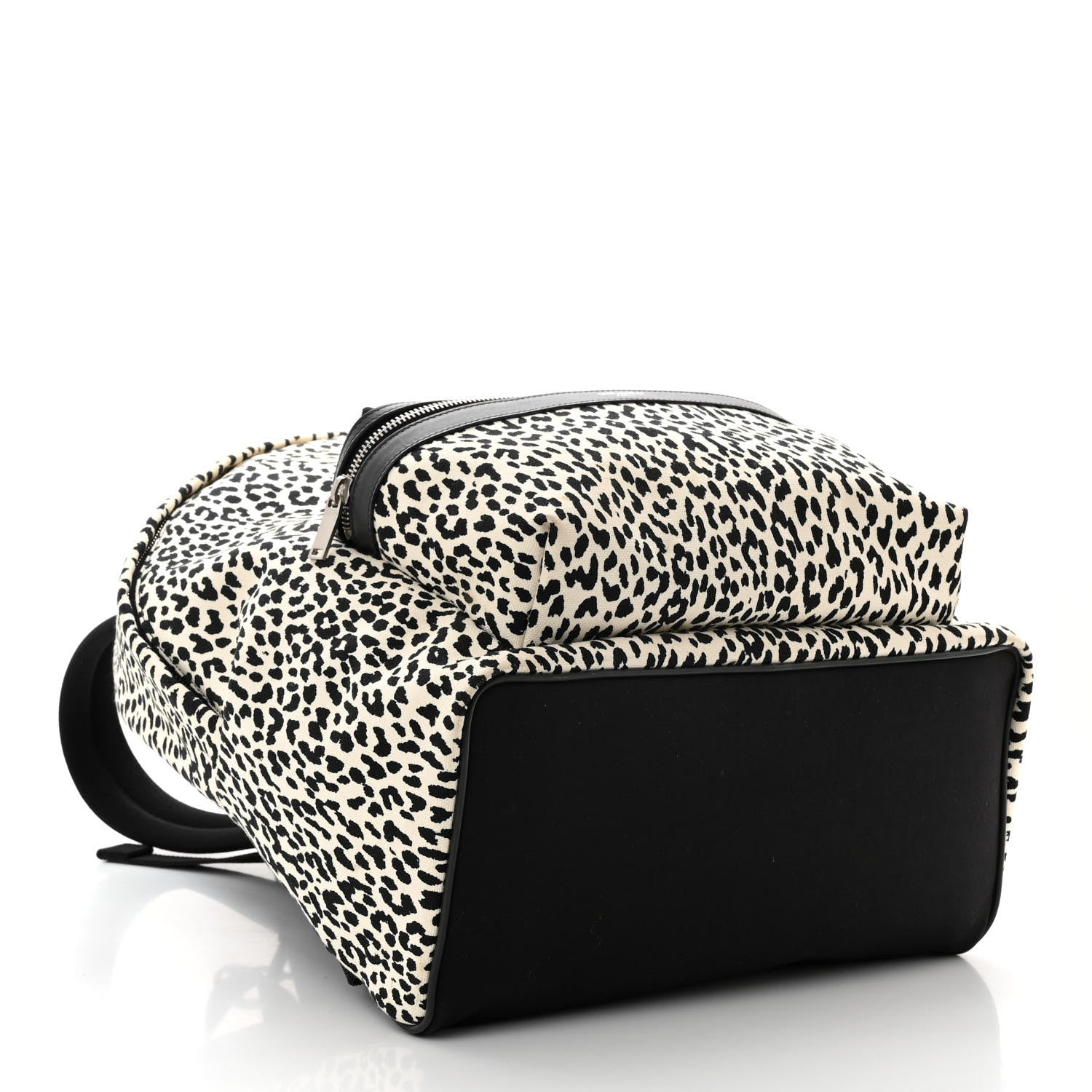 Saint Laurent Canvas Leopard Print City Backpack Black White 4 of 10