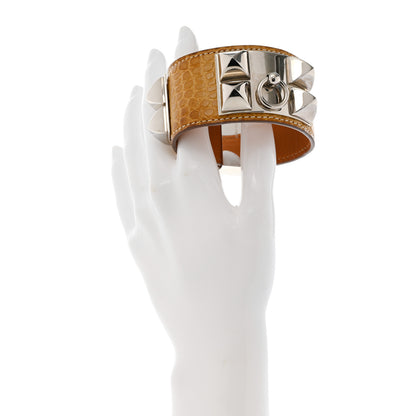 Hermes Matte Alligator Collier De Chien CDC Bracelet S Maize 2 of 6