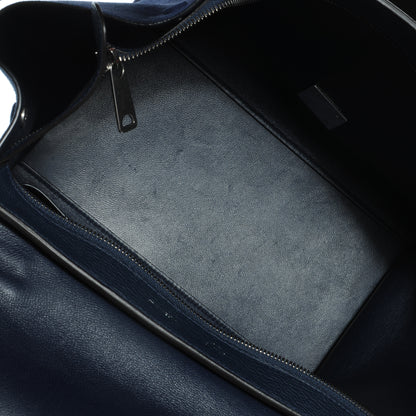 Celine Drummed Leather and Suede Small Trapeze Navy 8 of 8