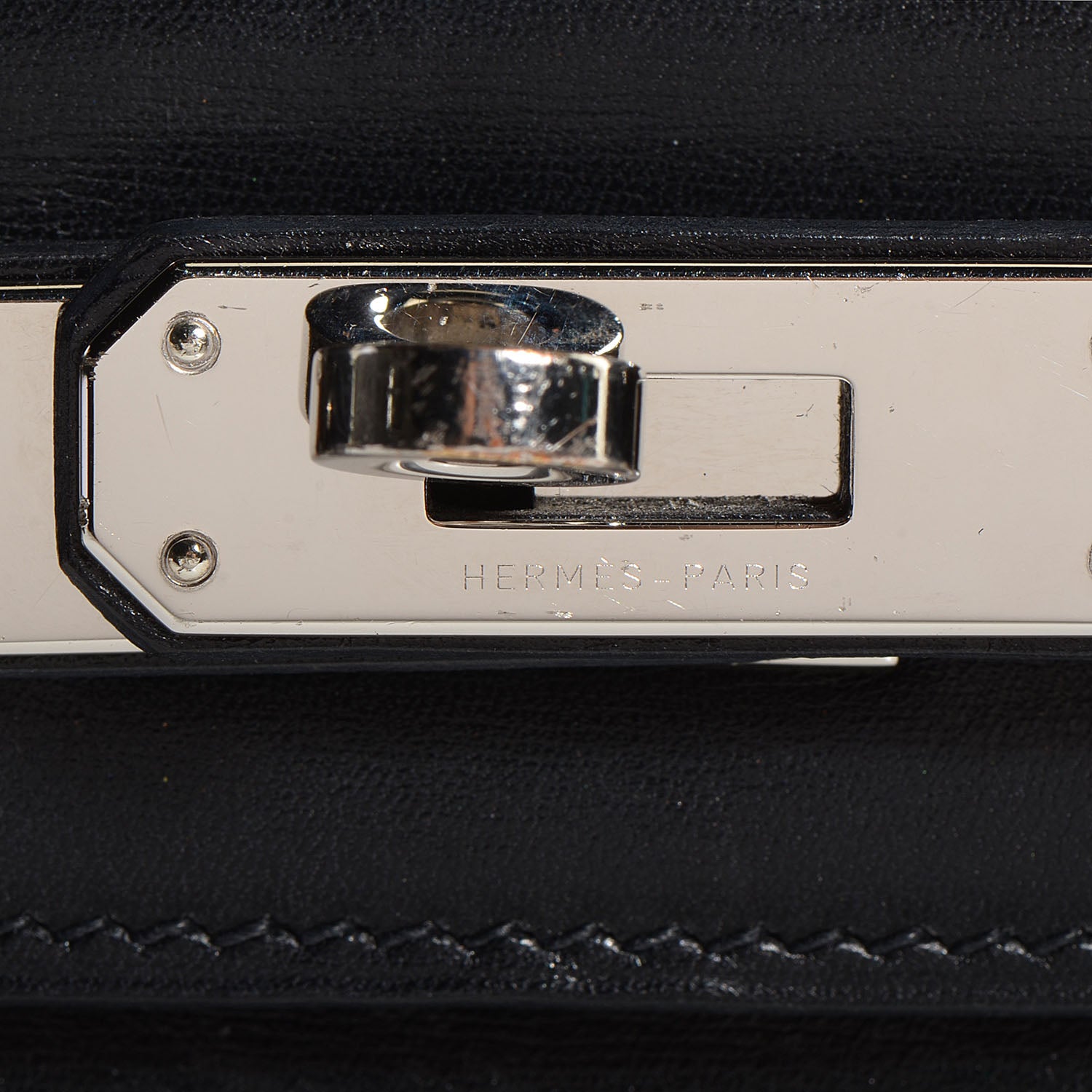Hermes Box Kelly Cut Clutch Black 10 of 13