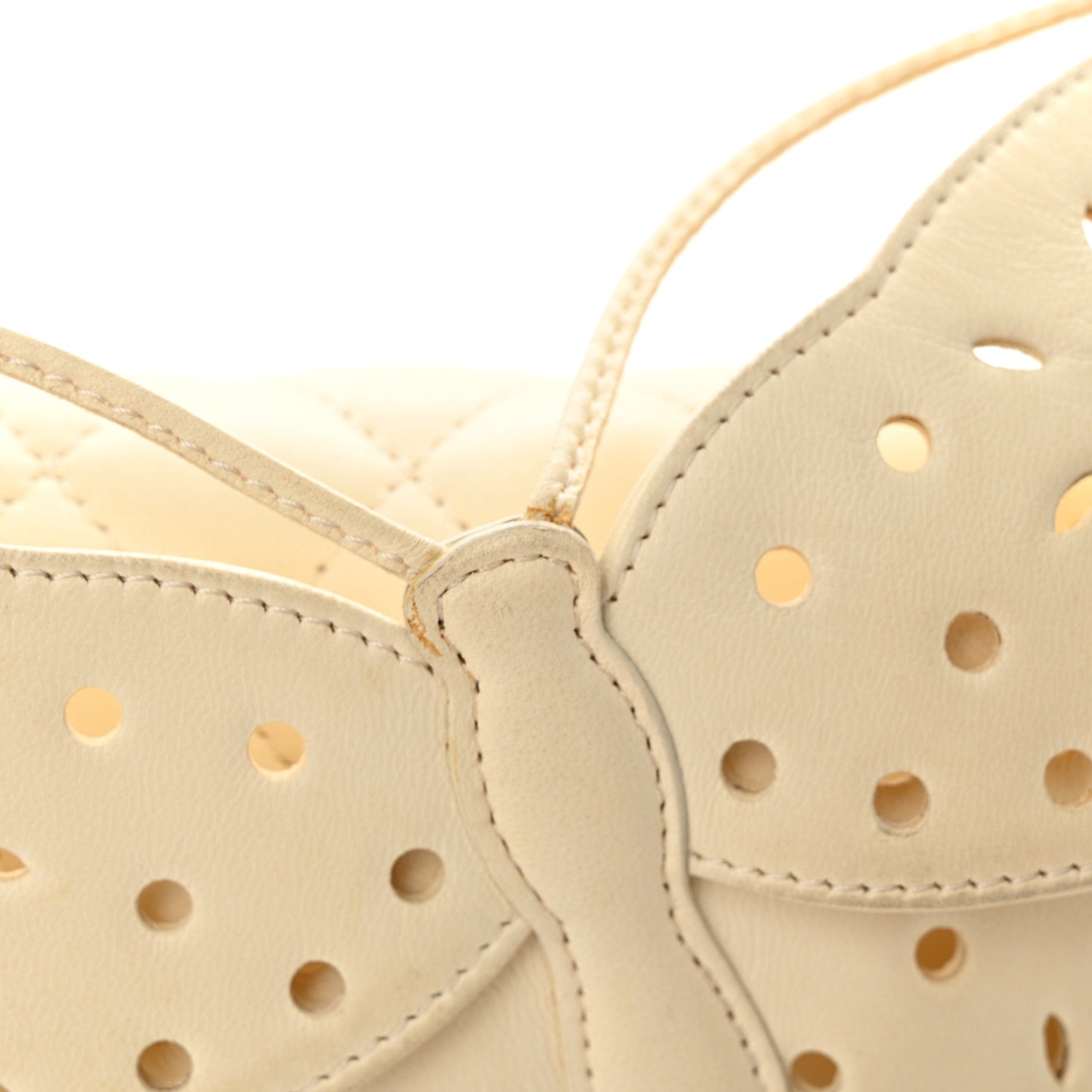 Chanel Lambskin Quilted Butterfly Chain Clutch White 20 of 21