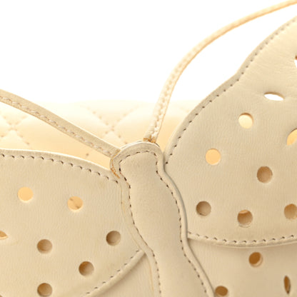 Chanel Lambskin Quilted Butterfly Chain Clutch White 20 of 21