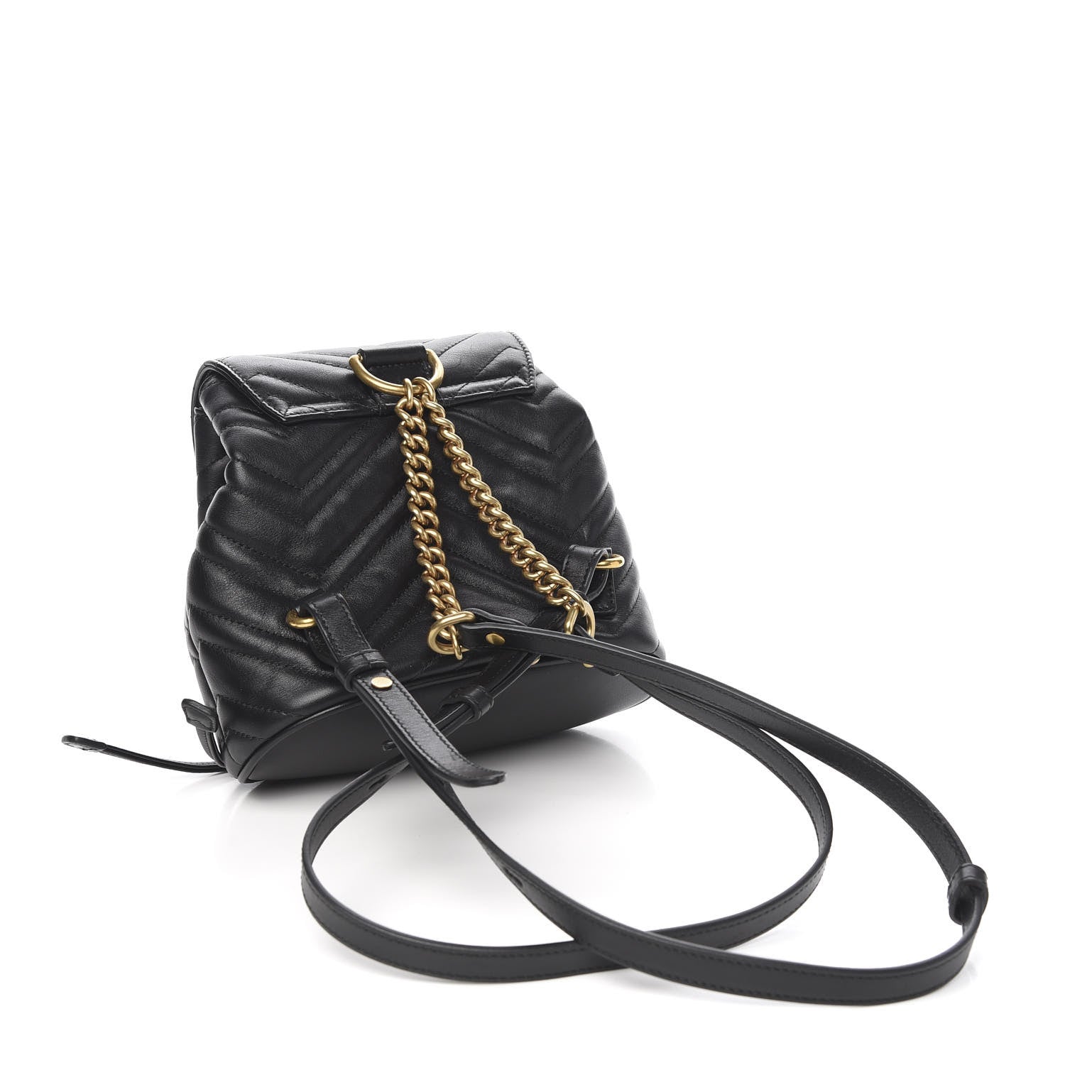 Gucci Calfskin Matelasse GG Marmont Flap Backpack Black 2 of 9