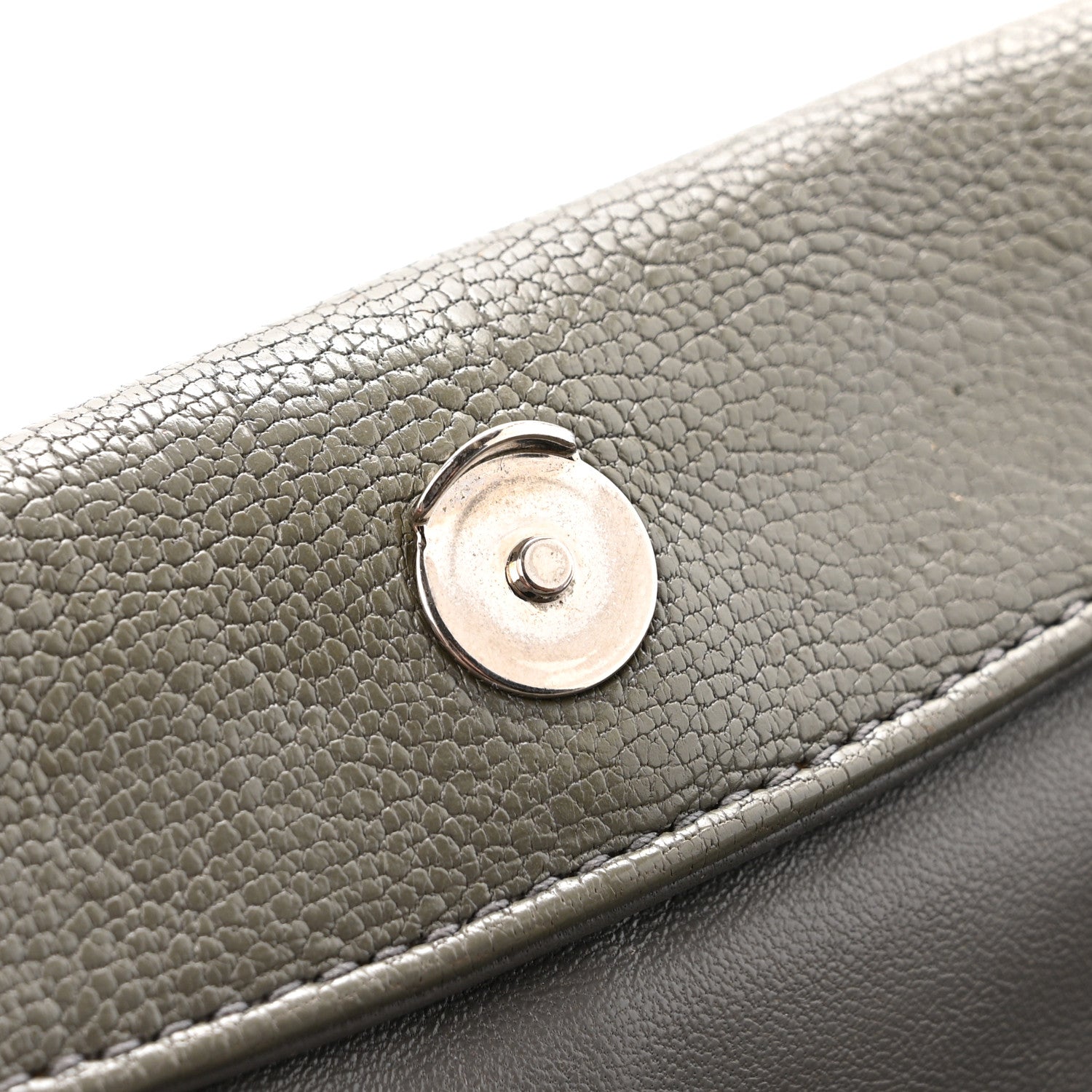 Balenciaga Chevre Silver Metallic Edge Hardware Envelope Clutch Gris Acier 13 of 16