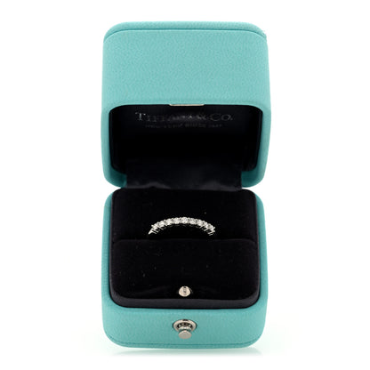 Tiffany Platinum Diamond .27ctw 2.2mm Half Circle Forever Band Ring 56 7.5 5 of 5