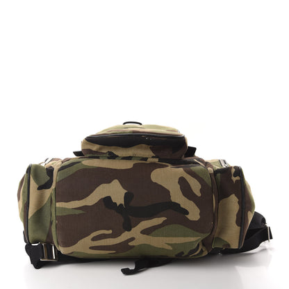 Saint Laurent Canvas Calfskin Camouflage Utilitarian Backpack Kaki Black 7 of 9