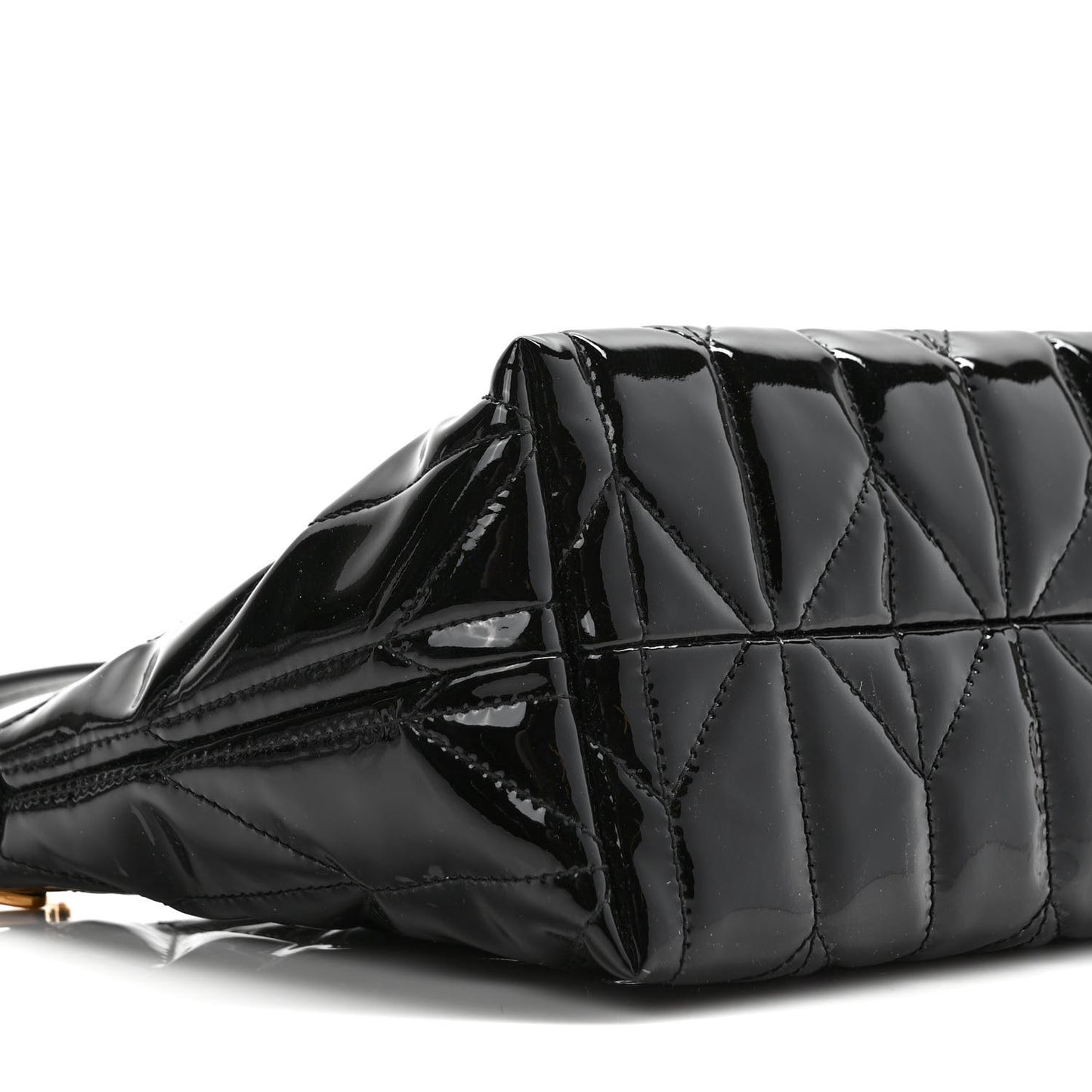 Iridescent Fabric Quilted Mini Spirit Ciré Bag Black