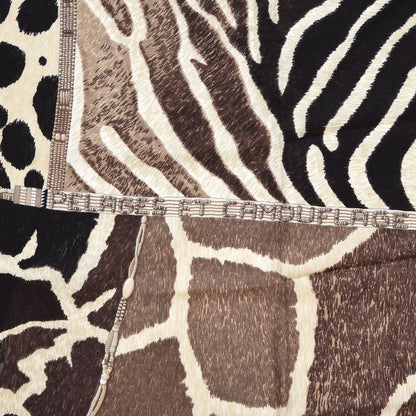 Hermes Cashmere Silk Pelages et Camouflage Fringed Scarf 90 6 of 6