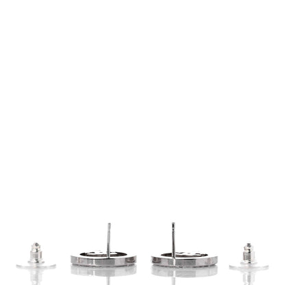 Chanel Crystal CC Round Earrings Silver 3 of 4