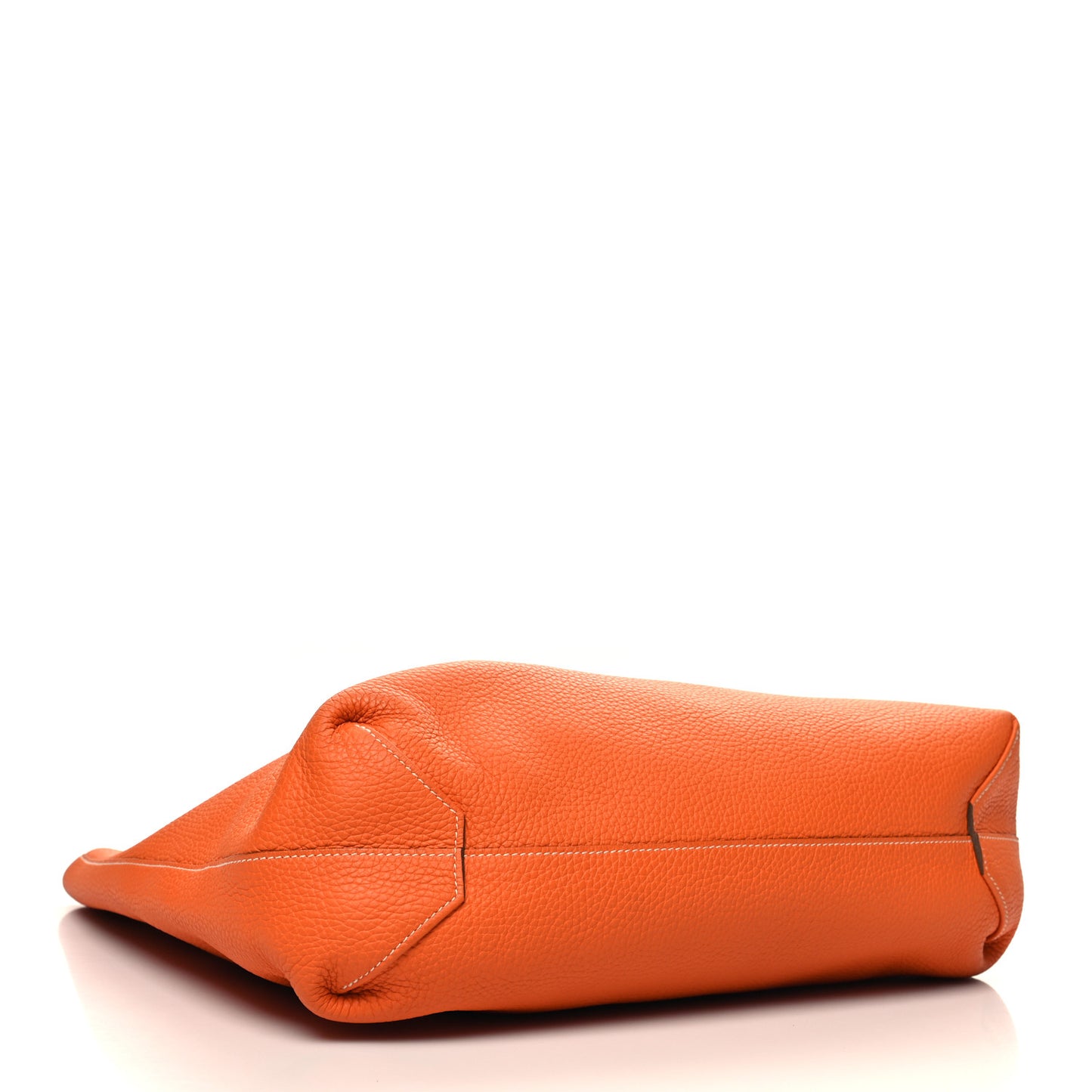 Taurillon Clemence Double Sens 36 Reversible Tote Gris Perle Orange