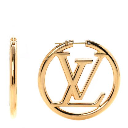 Louis Vuitton Metal Louise Hoop Earrings Gold 1 of 6