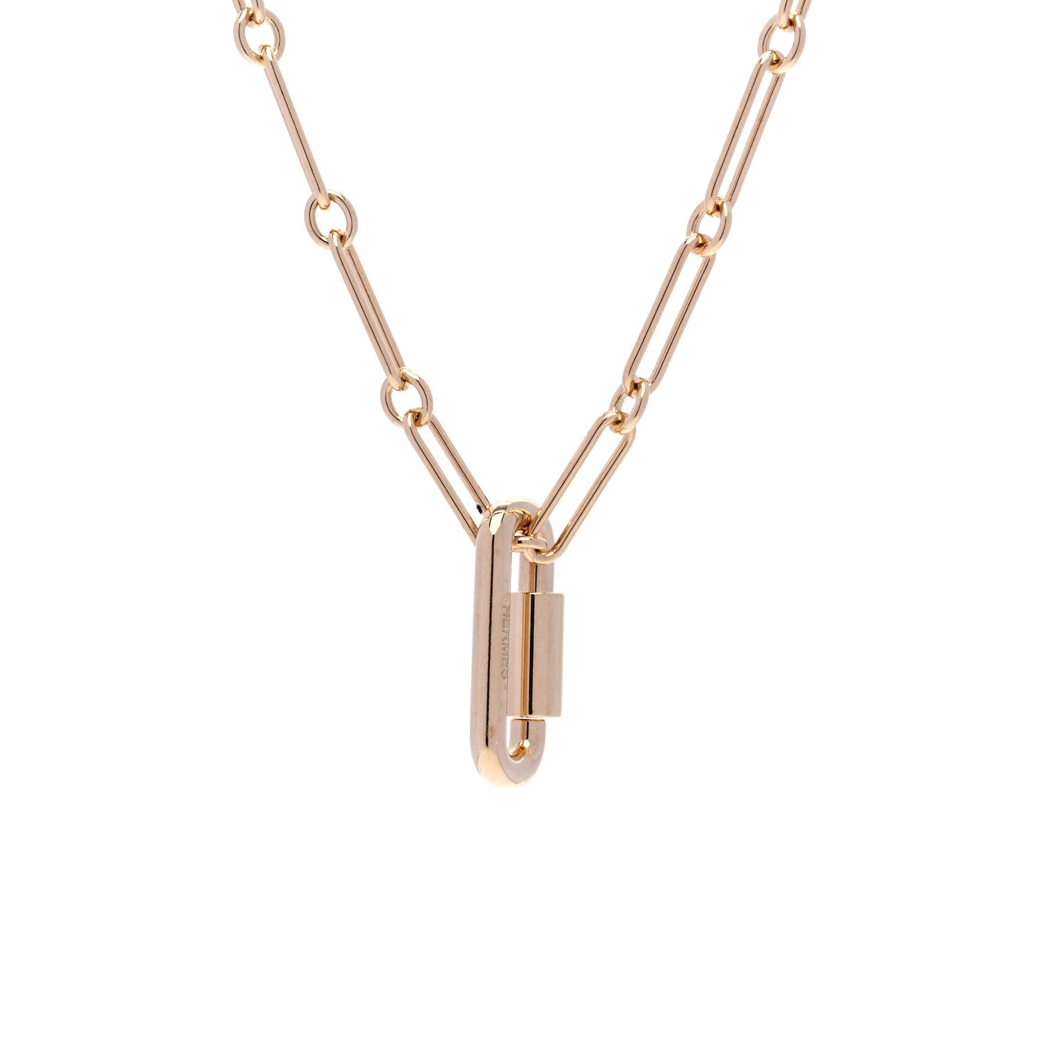 Hermes Permabrass Curiosite Long Necklace Rose Gold 6 of 7
