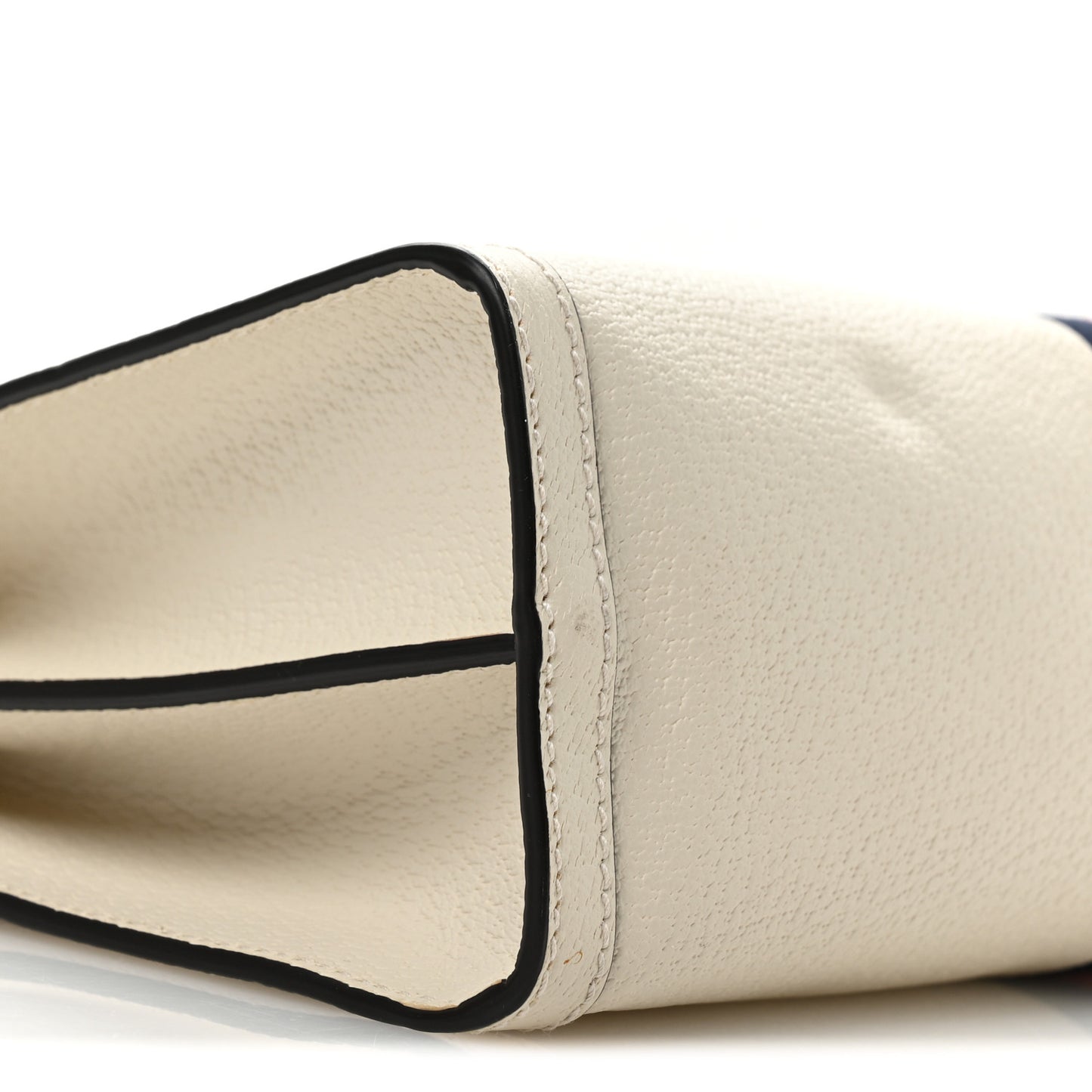 Textured Calfskin Web Small Ophidia Chain Shoulder Bag Mystic White