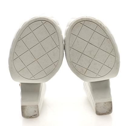 Chanel Shiny Lambskin Quilted Platform Sandals 39.5 White 6 of 8