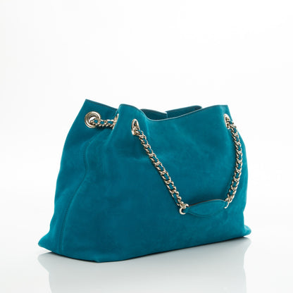 Gucci Vitello Range Medium Soho Chain Shoulder Bag Deep Cobalt 3 of 7
