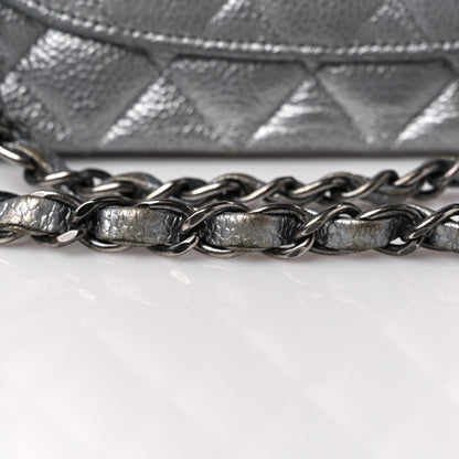 Chanel Metallic Caviar Quilted Medium Double Flap Silver 14 of 15