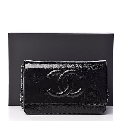 Chanel Patent Caviar Timeless CC Wallet on Chain WOC Black 13 of 13