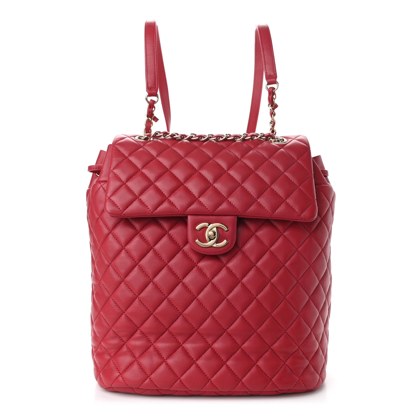 Lambskin Quilted Large Urban Spirit Backpack Dark Pink