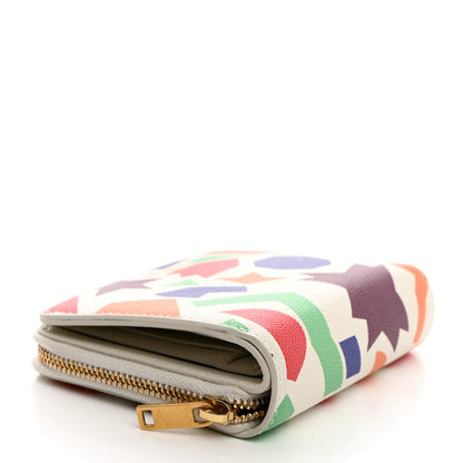 Saint Laurent Grained Calfskin Paris Compact Zip Around Wallet White Multicolor 4 of 8