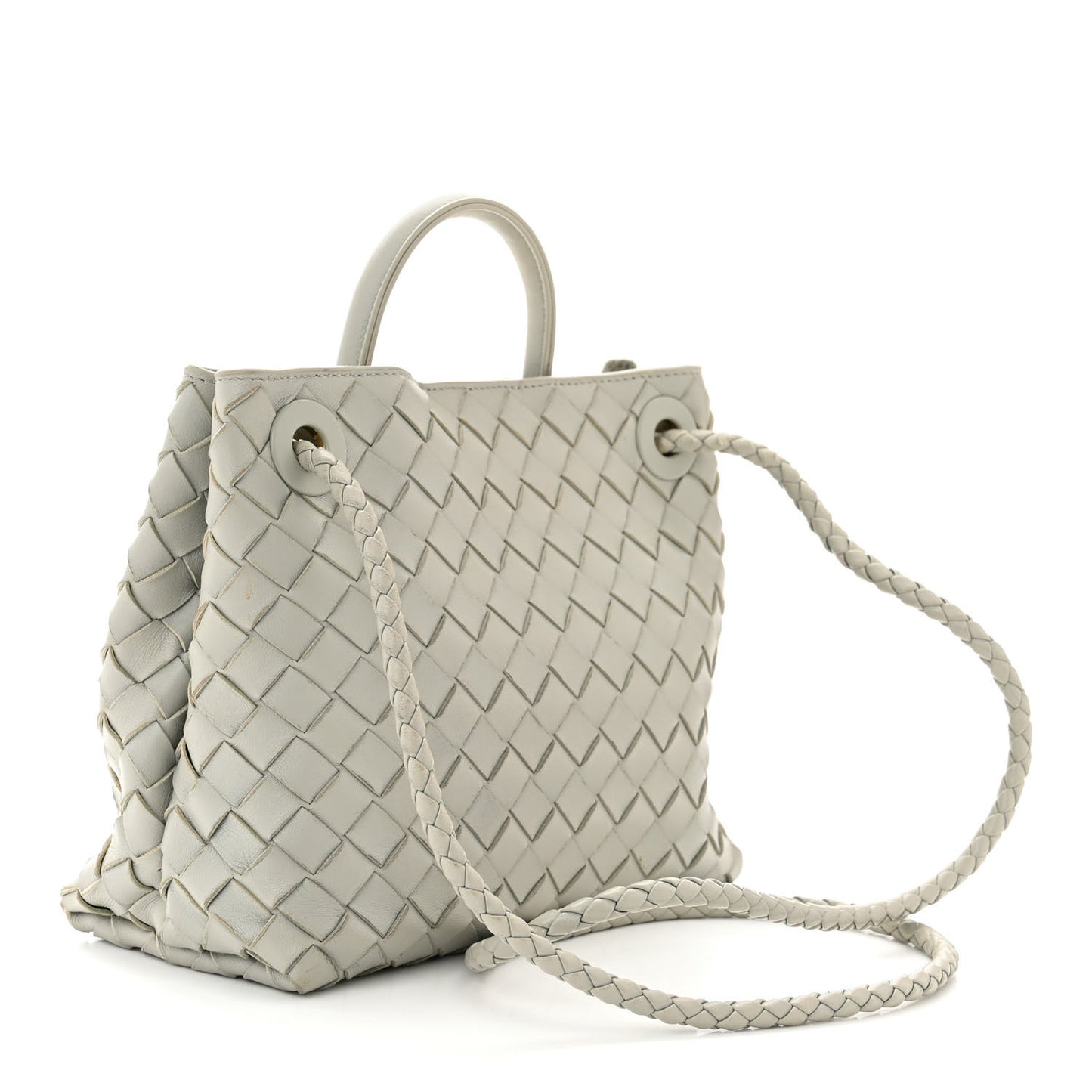 Nappa Intrecciato Small Andiamo Shoulder Bag Agate Grey