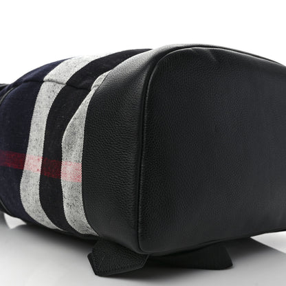 Burberry Overdyed Canvas Mega Check Drifton Backpack Black 7 of 10