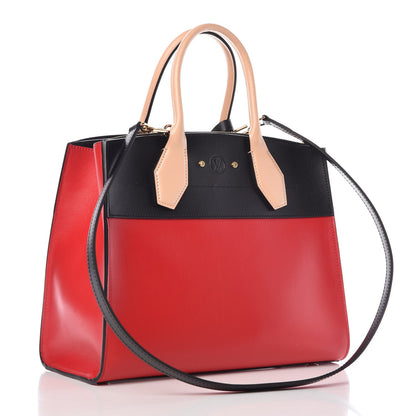 Louis Vuitton Calfskin City Steamer MM Rouge Black 4 of 18