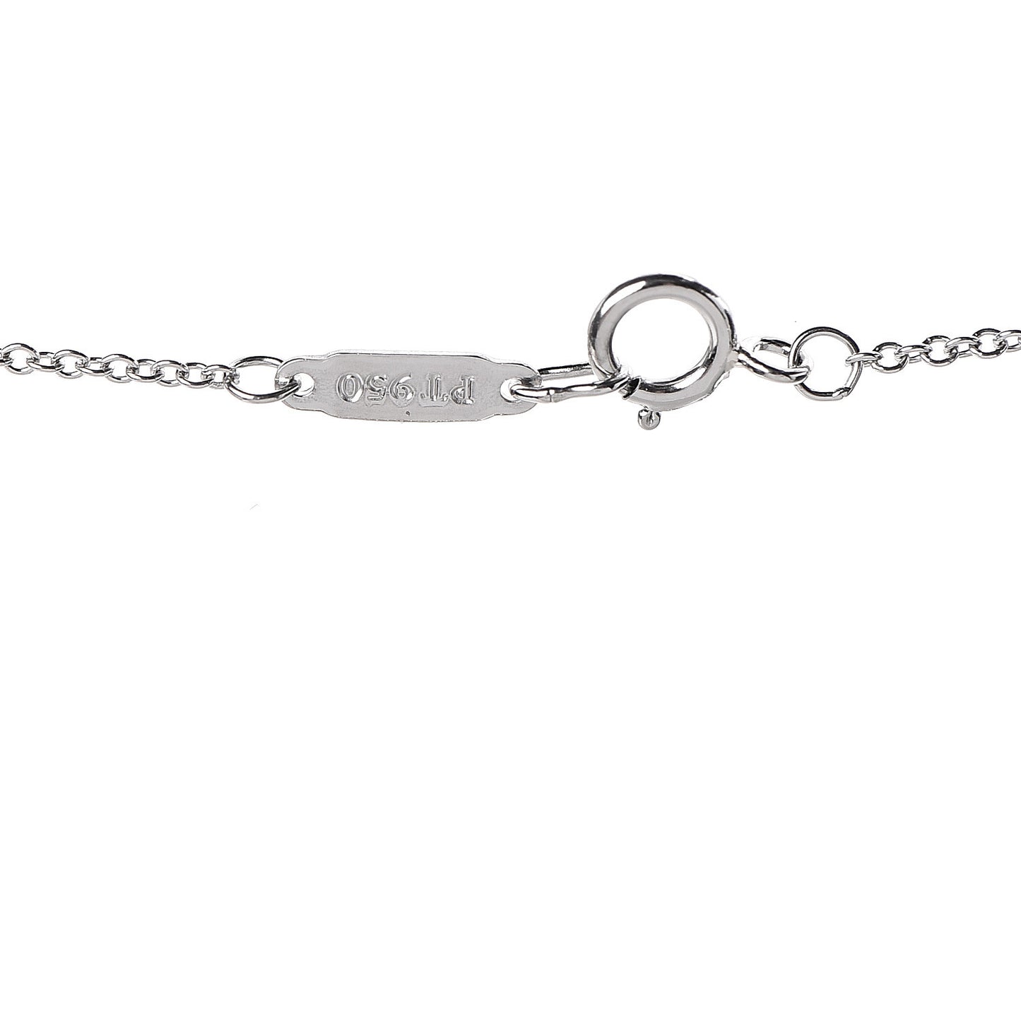 Platinum Diamond Mini Vintage Oval Key Pendant Necklace