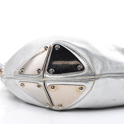 Gucci Metallic Calfskin Medium Indy Top Handle Hobo Silver 8 of 17