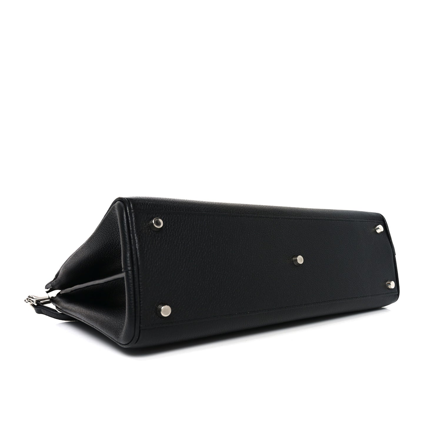 Grainy Calfskin Medium Zumi Top Handle Bag Black