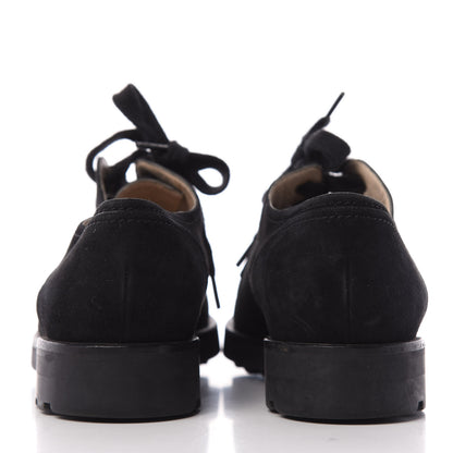 Chanel Suede CC Lace Up Oxford 39.5 Black 7 of 10