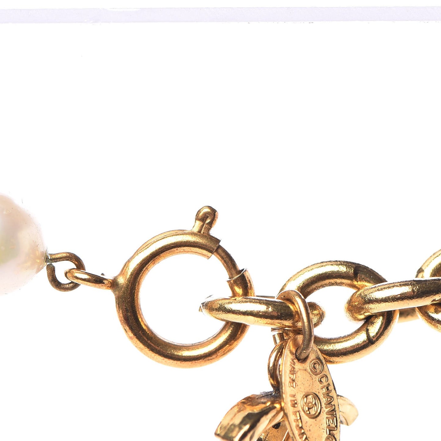 Pearl Knot Chain Necklace Gold