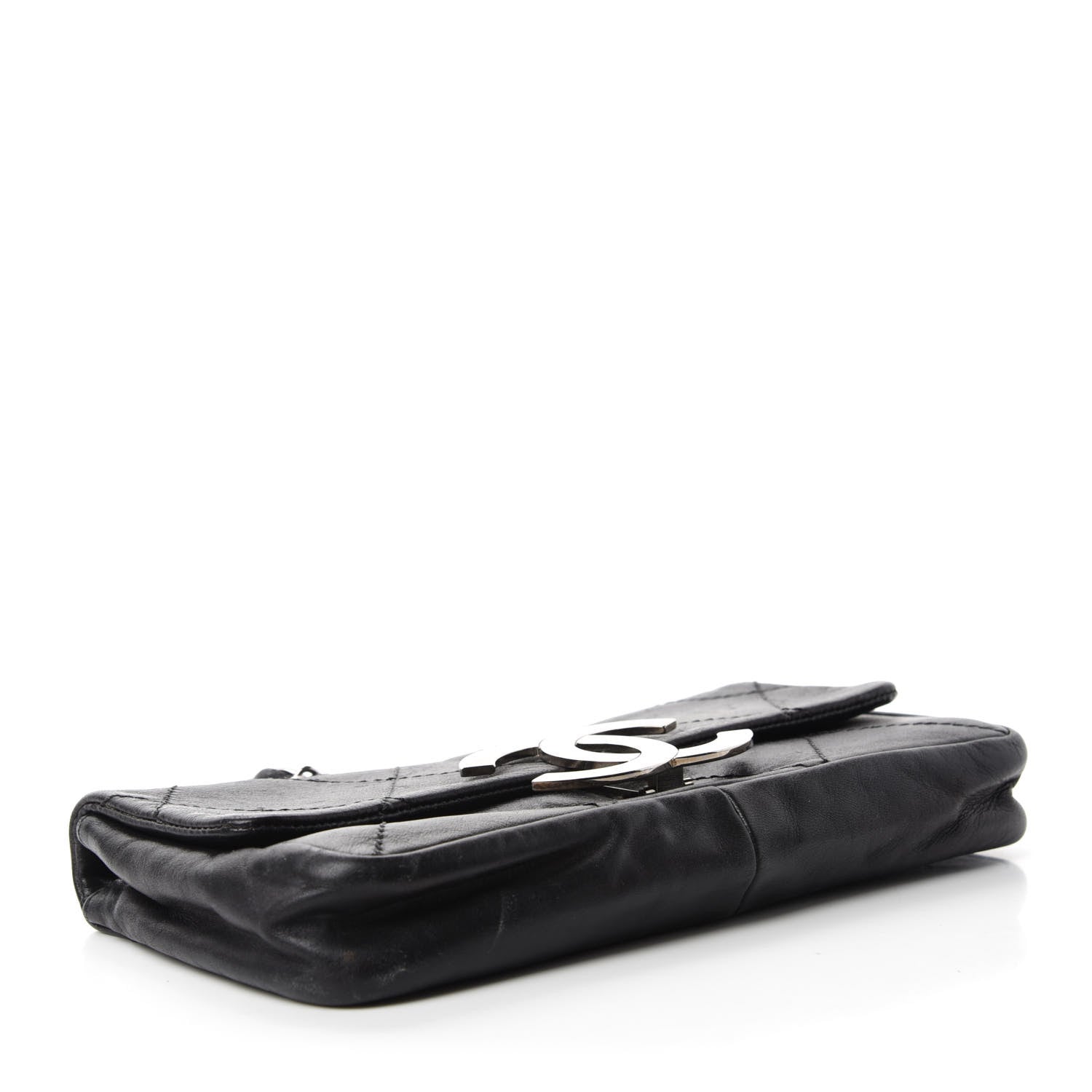 Chanel Lambskin Diamond Stitched CC East West Flap Black 4 of 12