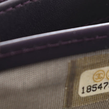 Chanel Velvet Quilted Large Boy Gusset Flap Wallet Purple 8 of 9