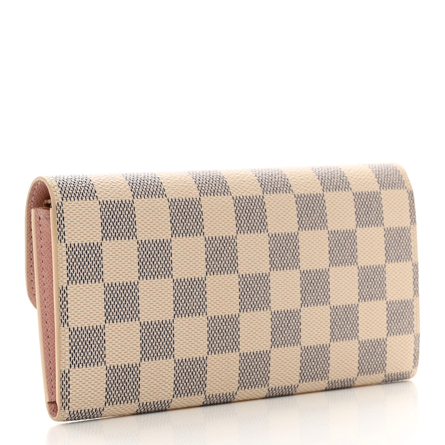 Louis Vuitton Damier Azur Emilie Wallet Rose Ballerine 3 of 7
