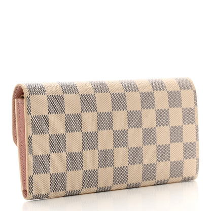 Louis Vuitton Damier Azur Emilie Wallet Rose Ballerine 3 of 7