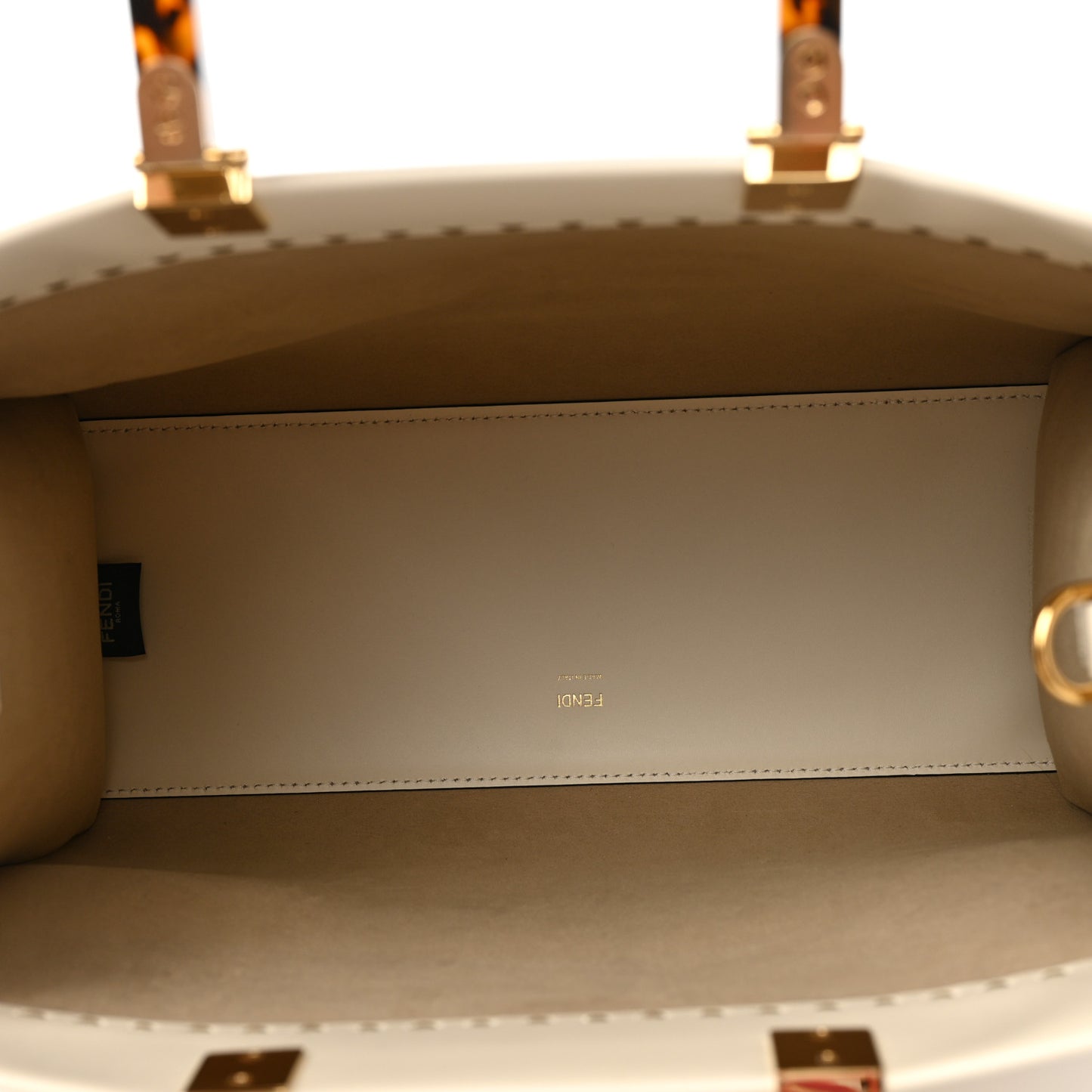 Vitello King Plexiglass Medium Fendi Sunshine Shopper Tote White Ice