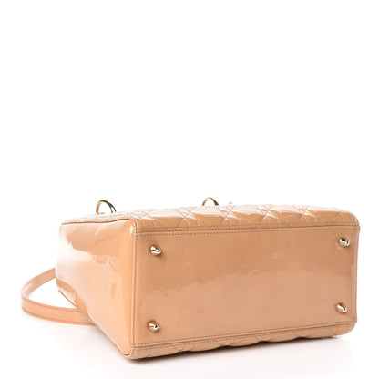 Christian Dior Patent Cannage Medium Lady Dior Beige 4 of 21