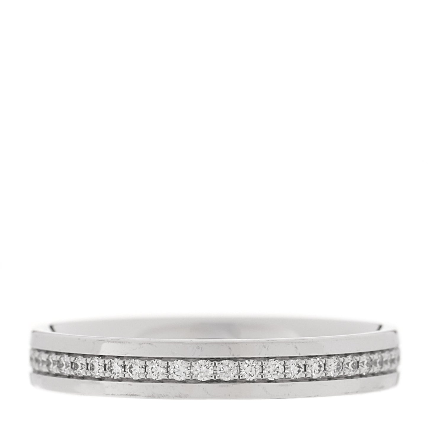 18K White Gold Diamond Metro Wedding Band Ring 52 6