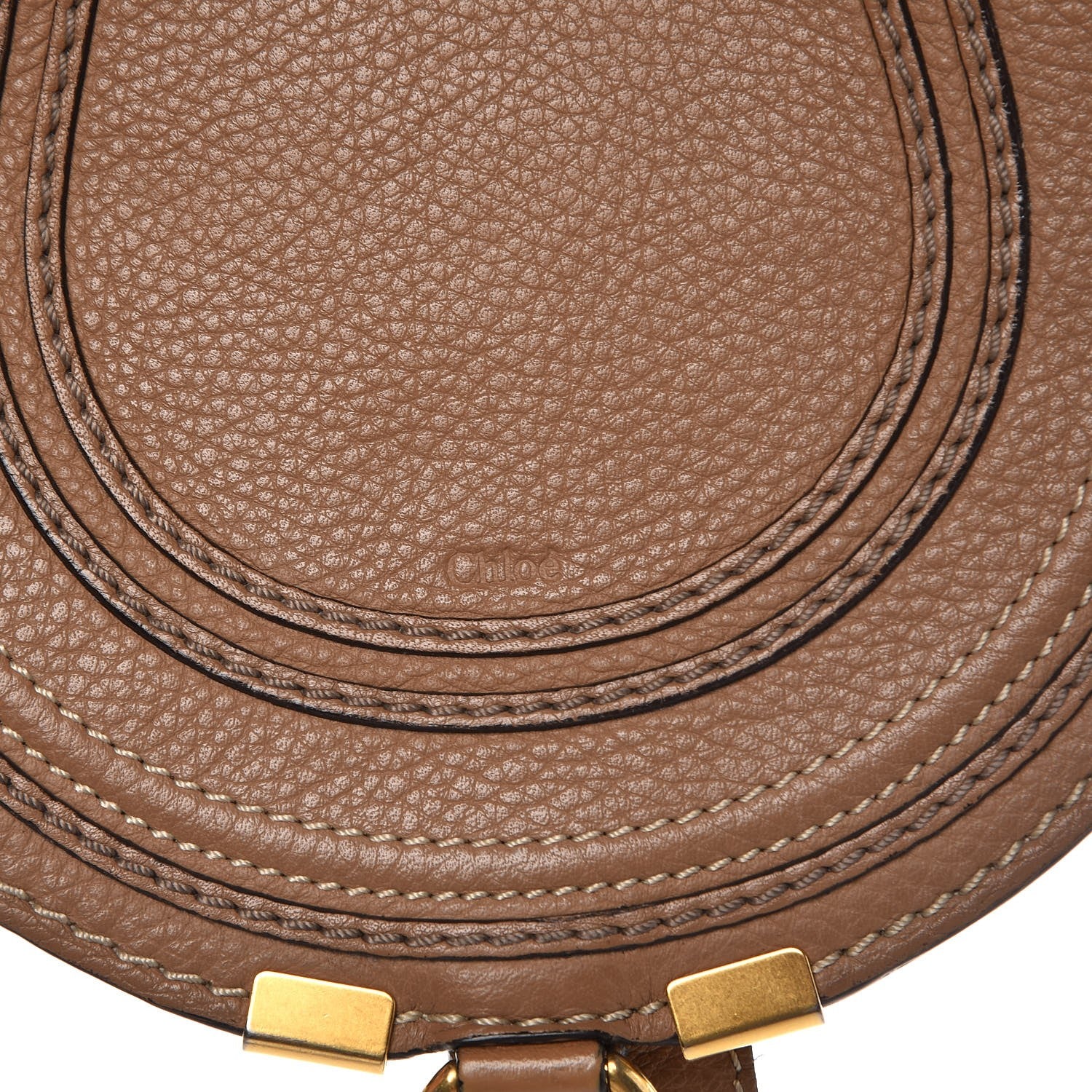 Chloe Calfskin Mini Marcie Round Crossbody Bag Nut 7 of 9