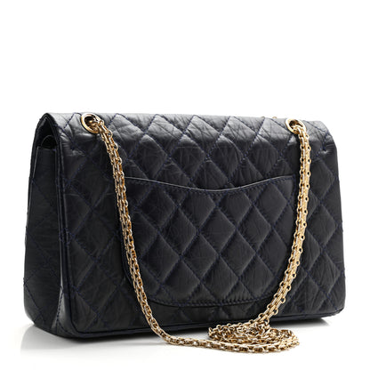 Chanel Aged Calfskin Quilted 2.55 Reissue 226 Flap Navy Blue 3 of 8