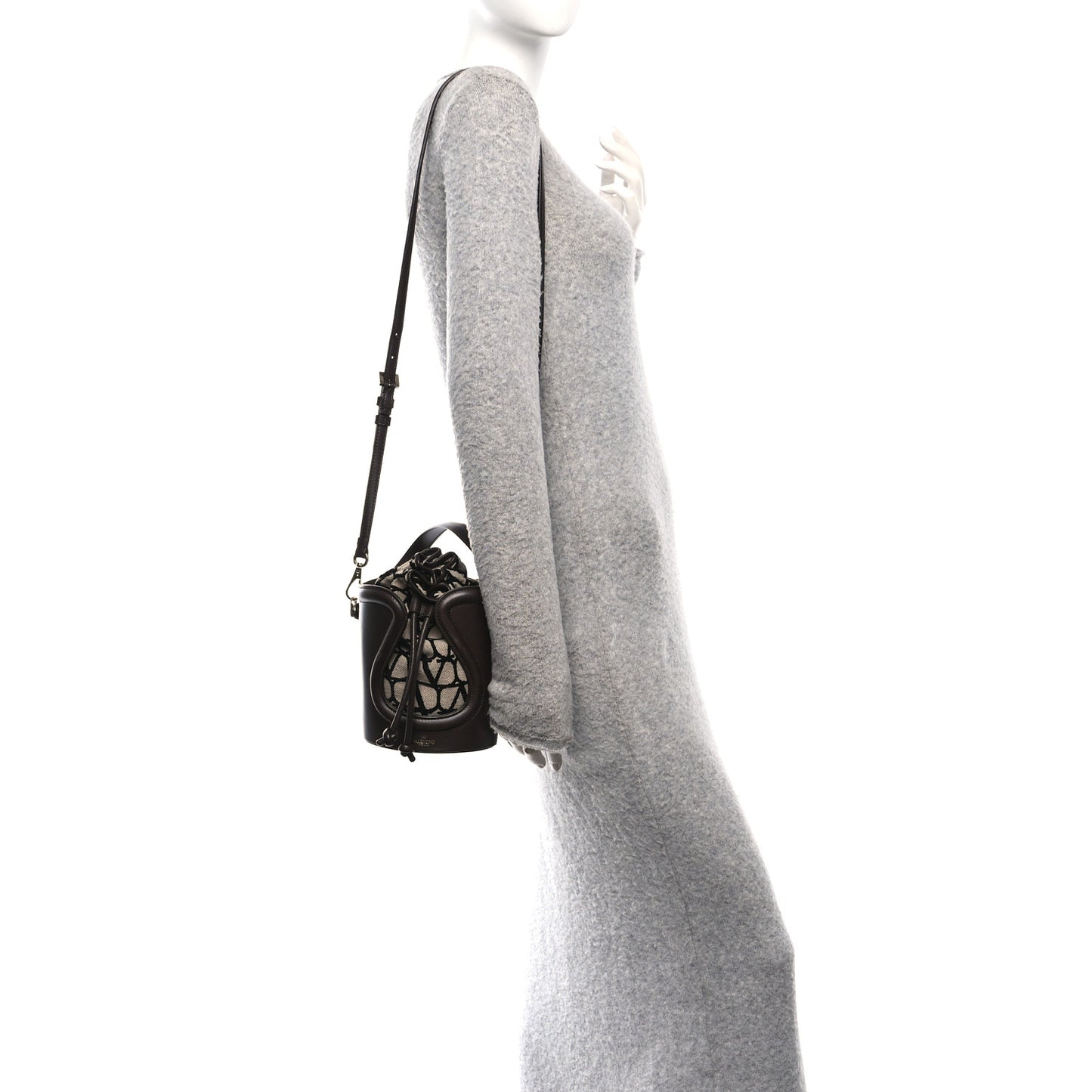 Toile Iconographe Nappa Le Cinquième Bucket Bag Naturale Black Fondant