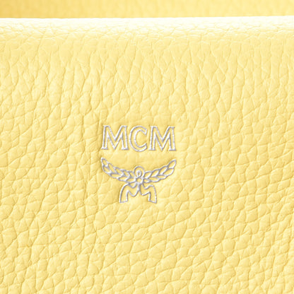 MCM Grained Calfskin Medium Milla Tote Custard Yellow 5 of 7